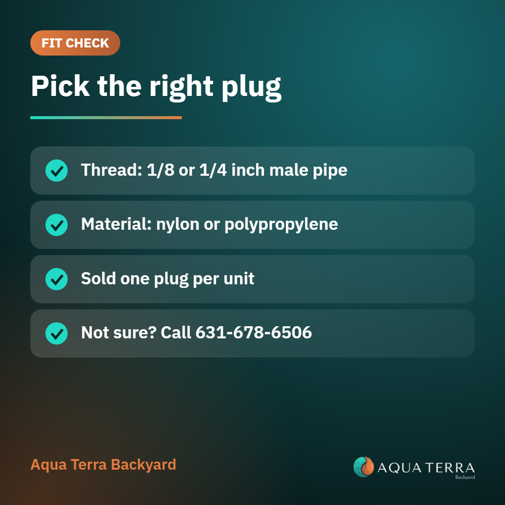 A&M TP4002 1/8 inch nylon plug fit check: confirm your port takes this male pipe thread plug