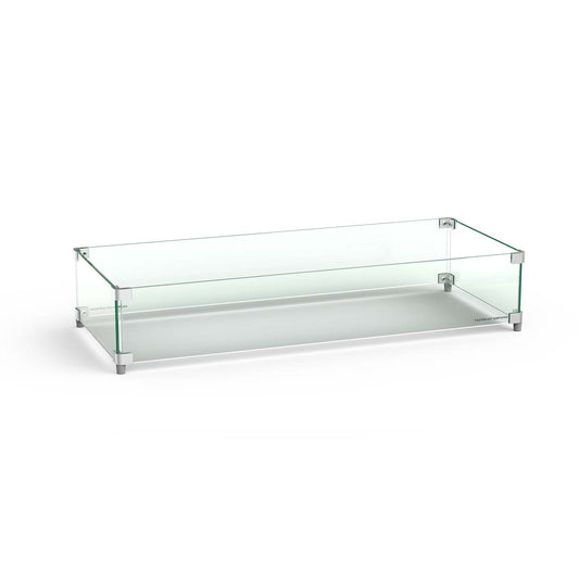 American Fyre Design rectangular glass wind guard, the same style as model 8212-WG (photo shows the 8204-WG size)