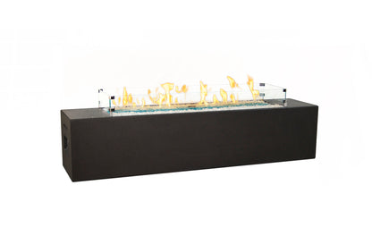 American Fyre Design Milan Low Linear Fire Table, a long, low rectangular gas fire table