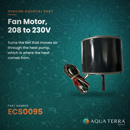 AquaCal Fan Motor, 208-230V, model ECS0095, view 2