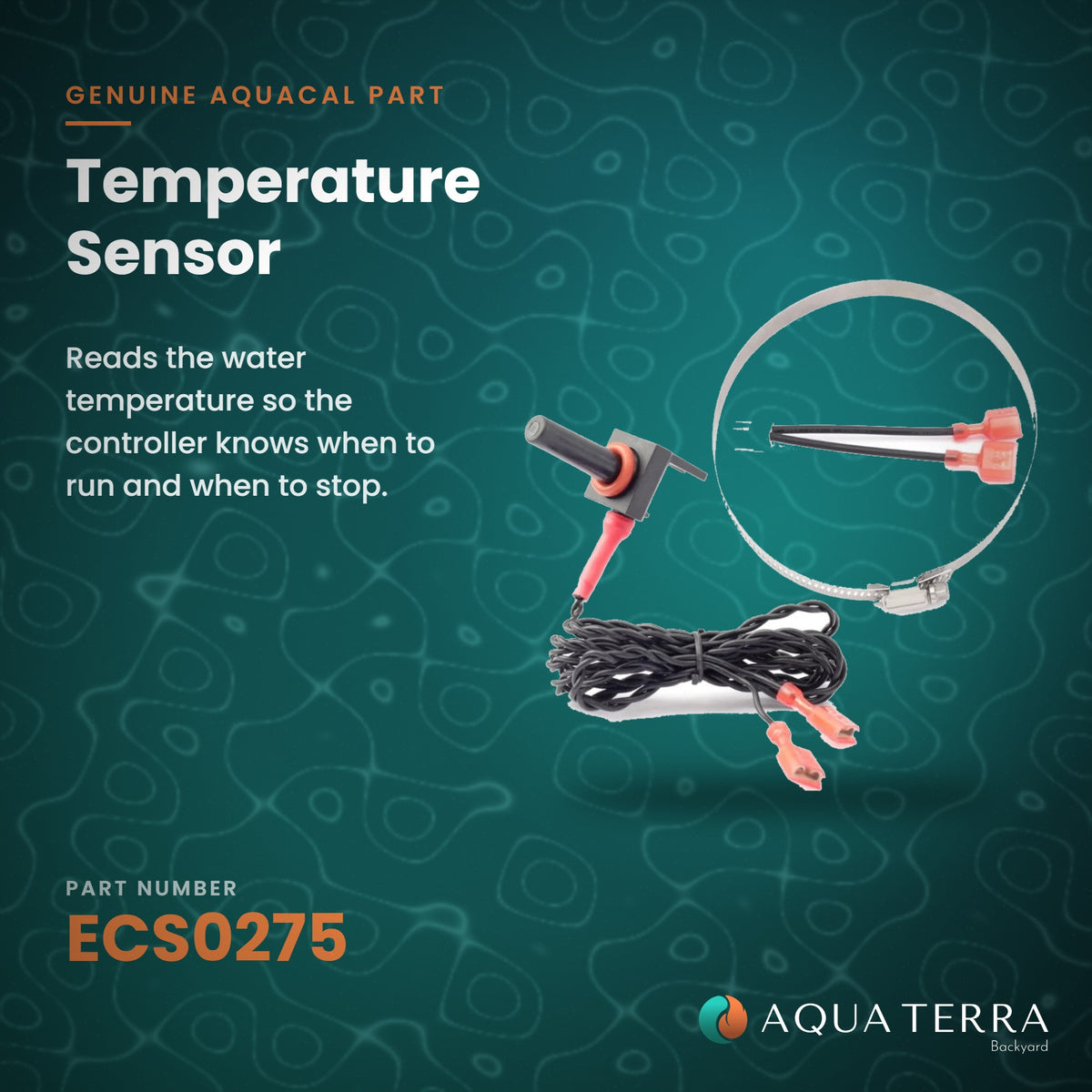 AquaCal Temperature Sensor, model ECS0275, view 2
