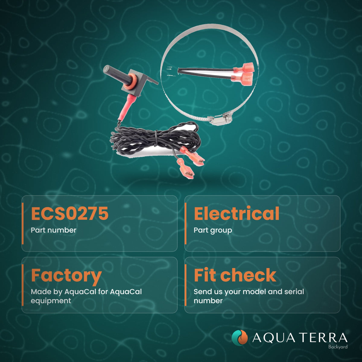 AquaCal Temperature Sensor, model ECS0275, view 3