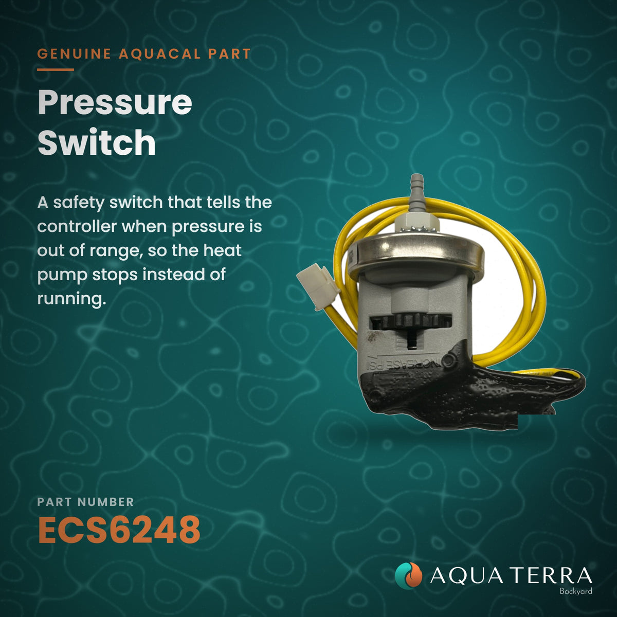 AquaCal Pressure Switch, model ECS6248, view 2