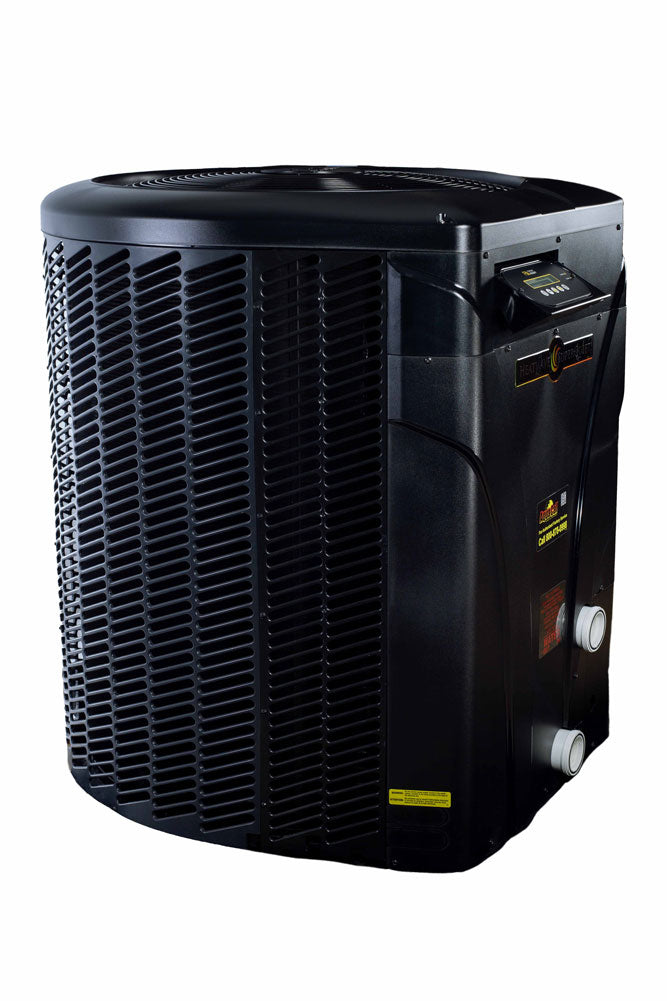 Side angle view of AquaCal HeatWave SuperQuiet SQ140 IceBreaker pool heat pump