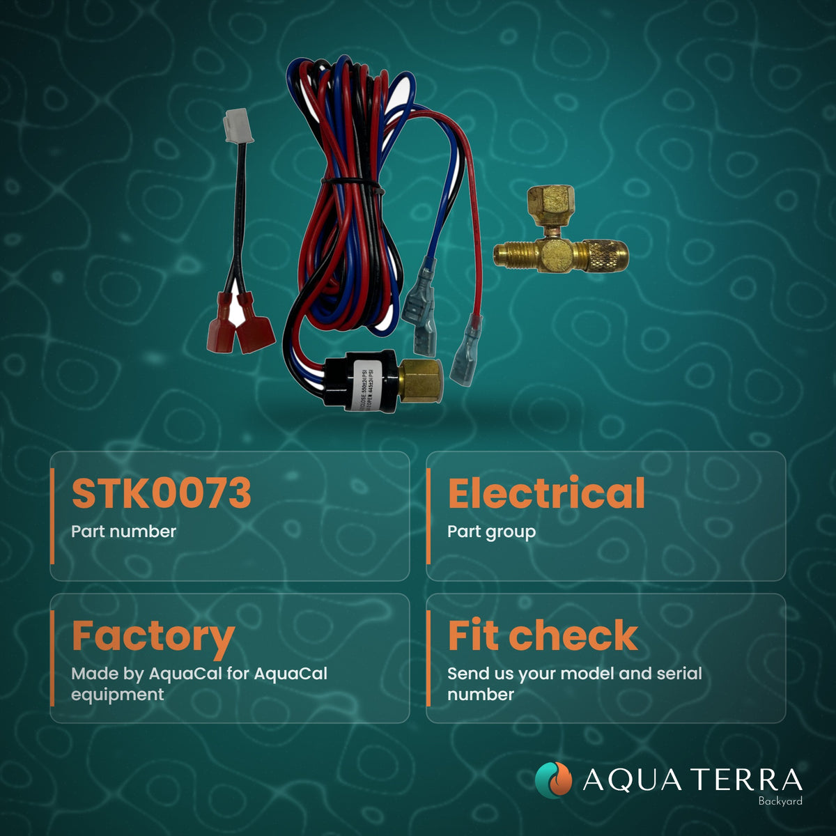 AquaCal Fan Pressure Switch, model STK0073, view 3