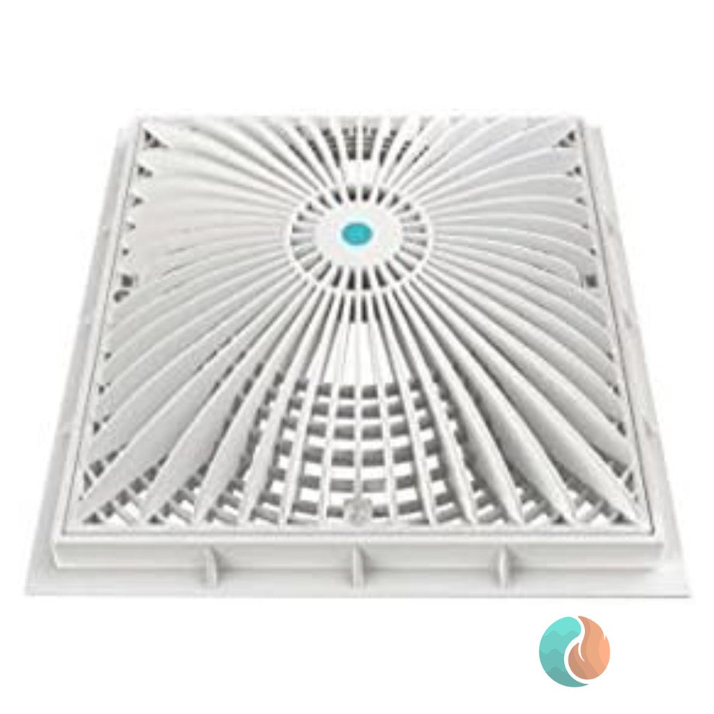 AquaStar Square MoFlo Suction Outlet Cover, 12 inch, White, model 12MF101
