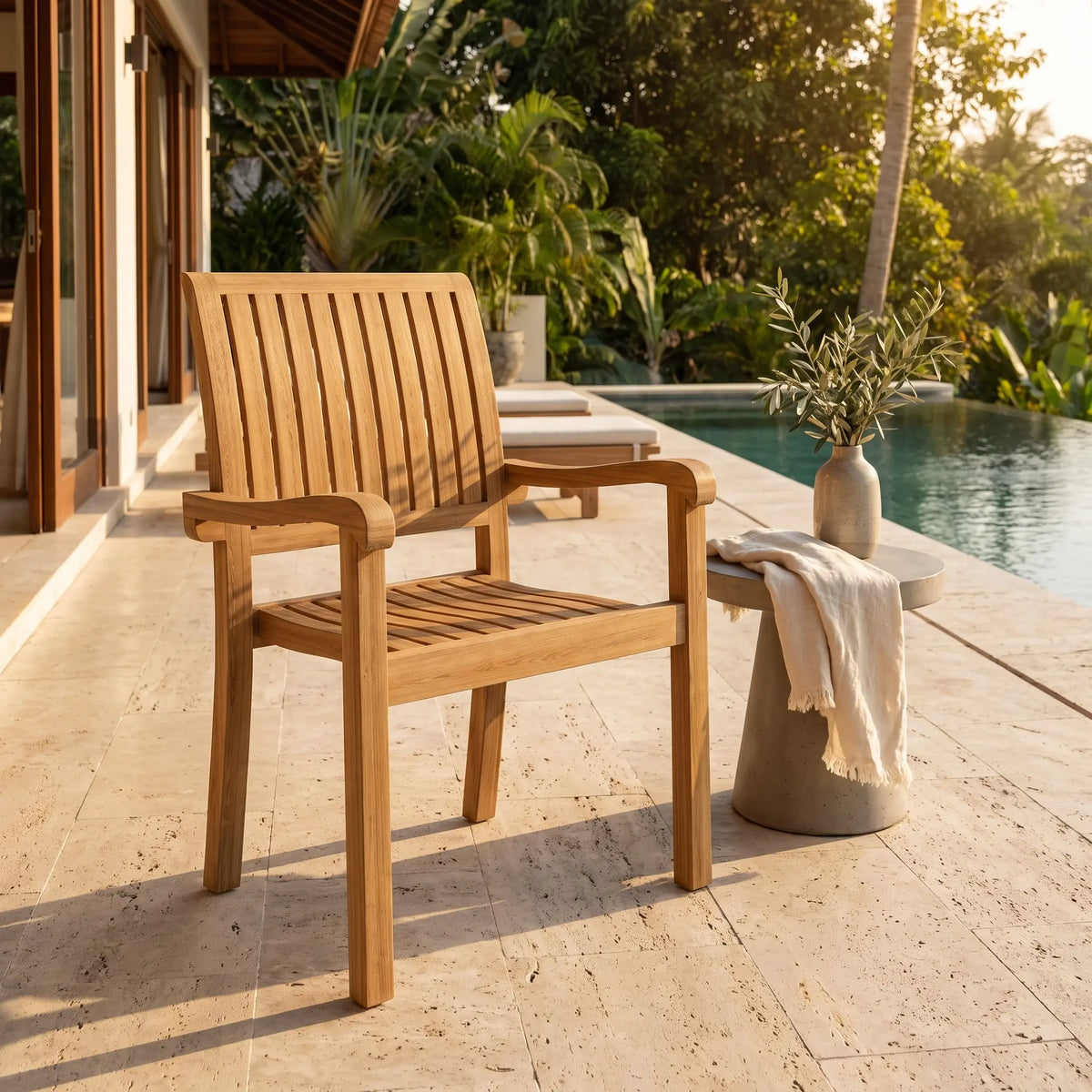 Anderson Teak Aspen Stackable Armchair (Fully Built & 4 pcs in a box)