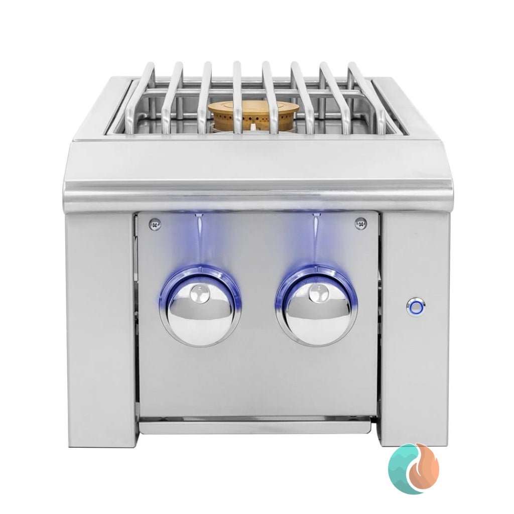 American Made Grills Alturi Propane Double Side Burner with LED Illumination | ALTSB2-LP