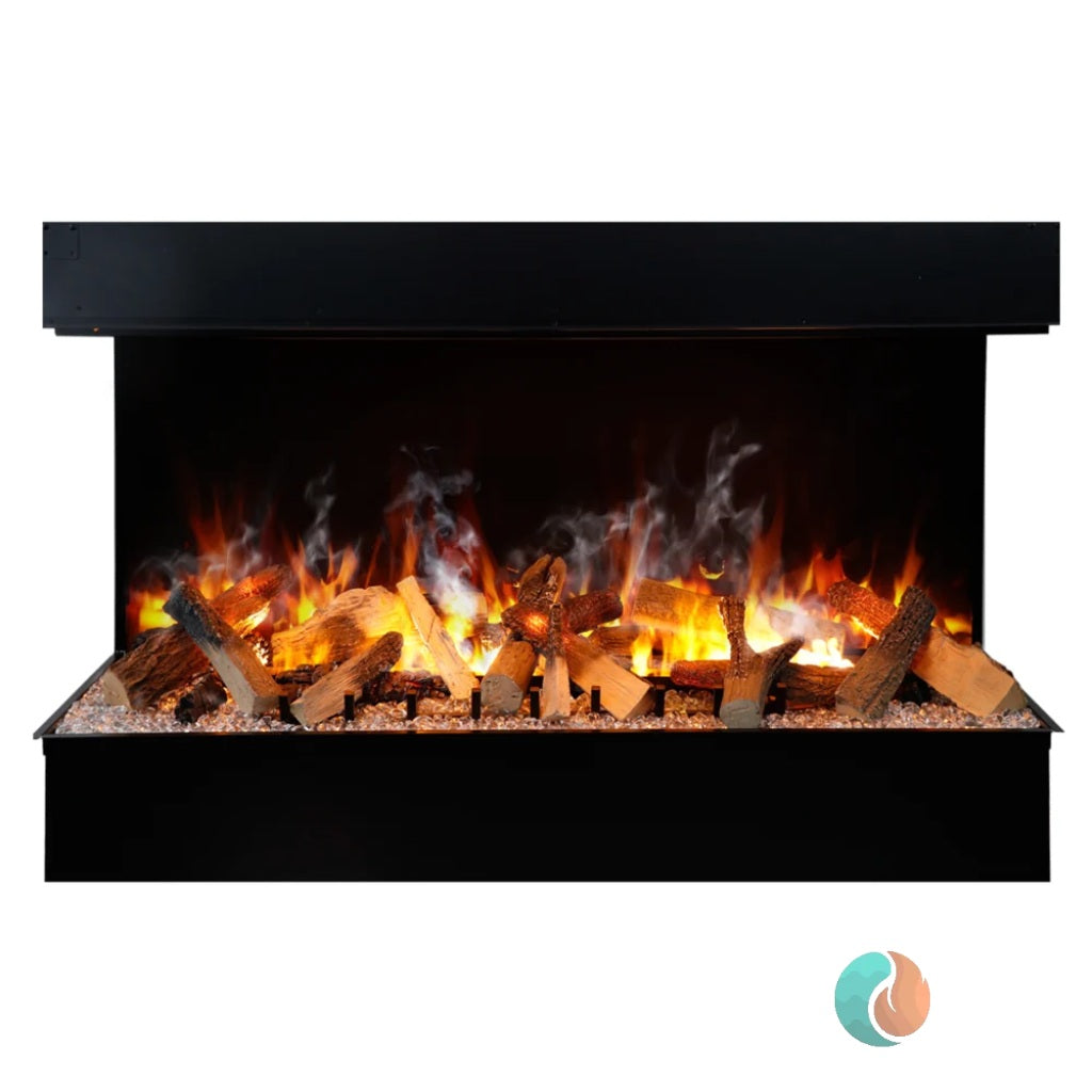 Amantii Signature TruView Electric Vapor Fireplace, 75", 3-Sided, Built-In | TRV-75-SIG