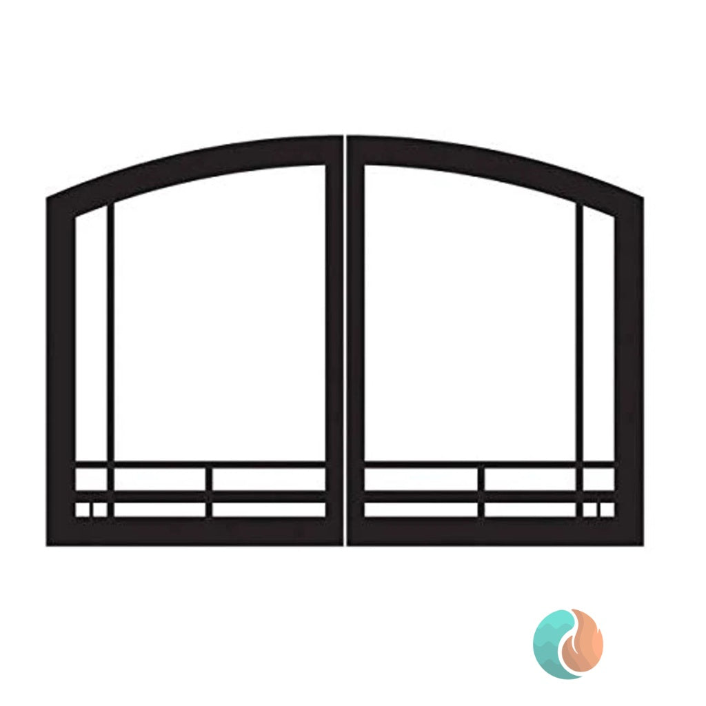 American Hearth Mission Arch Door Set, Hammered Pewter, for VFD42 Firebox | VBR42SMHP