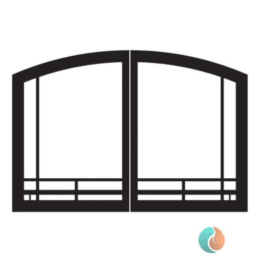 American Hearth Mission Arch Door Set, Black, for VFD36 Firebox | VFR36SMBL