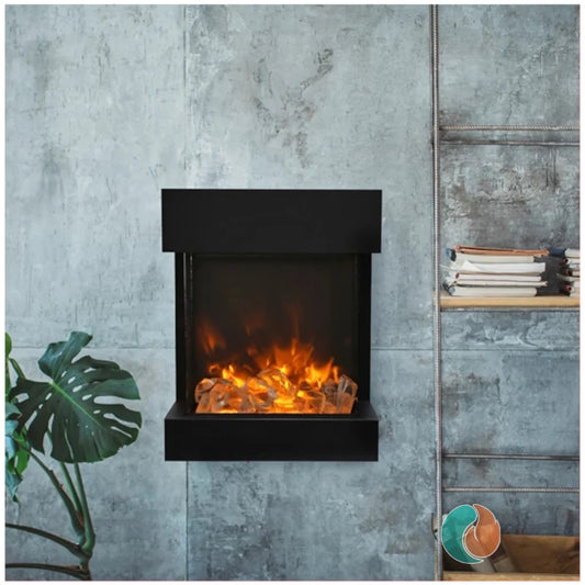 Amantii The CUBE Lumina Smart 3-Sided Electric Fireplace | CUBE-2025WM-LUMINA