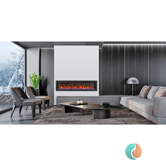 Amantii Symmetry Bespoke Built-In Electric Fireplace, 88" | SYM-88-BESPOKE