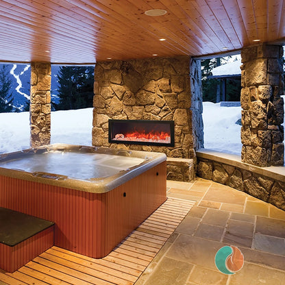 Amantii Panorama Slim Lumina Smart Electric Fireplace, 40", Indoor/Outdoor | BI-40-SLIM-OD-LUMINA