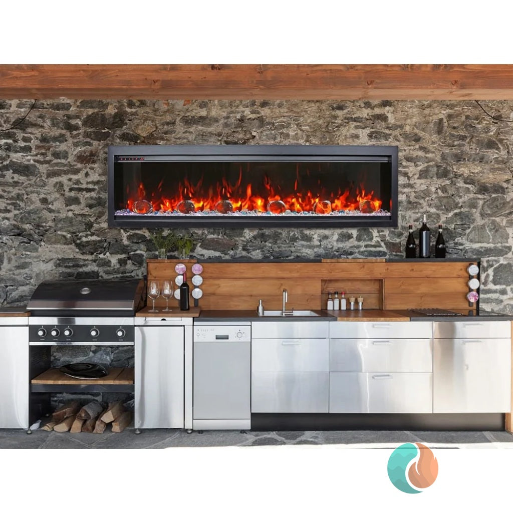 Amantii Symmetry Bespoke Electric Fireplace, 74" | SYM-74-BESPOKE