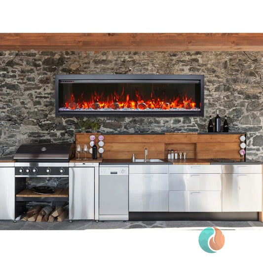 Amantii Symmetry Bespoke Electric Fireplace, 74" | SYM-74-BESPOKE