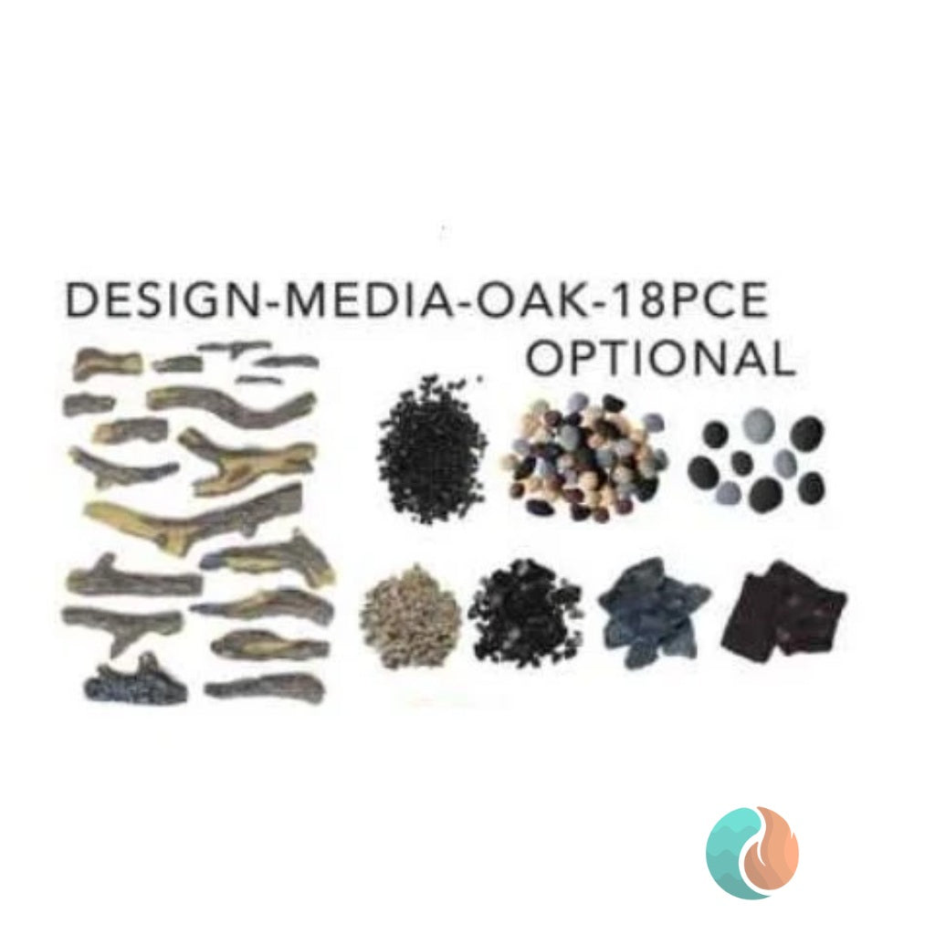 Amantii Oak Deluxe Media Kit, 18 Piece | DESIGN-MEDIA-OAK-18PCE