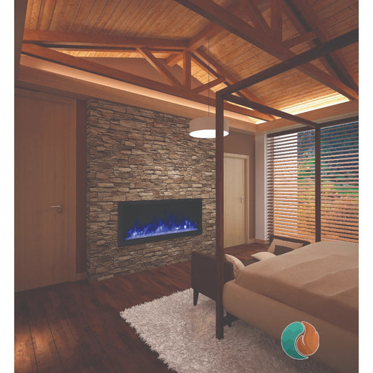 Amantii Panorama Deep Xtra Tall Lumina Smart Electric Fireplace, 50", Indoor/Outdoor | BI-50-DEEP-XT-LUMINA