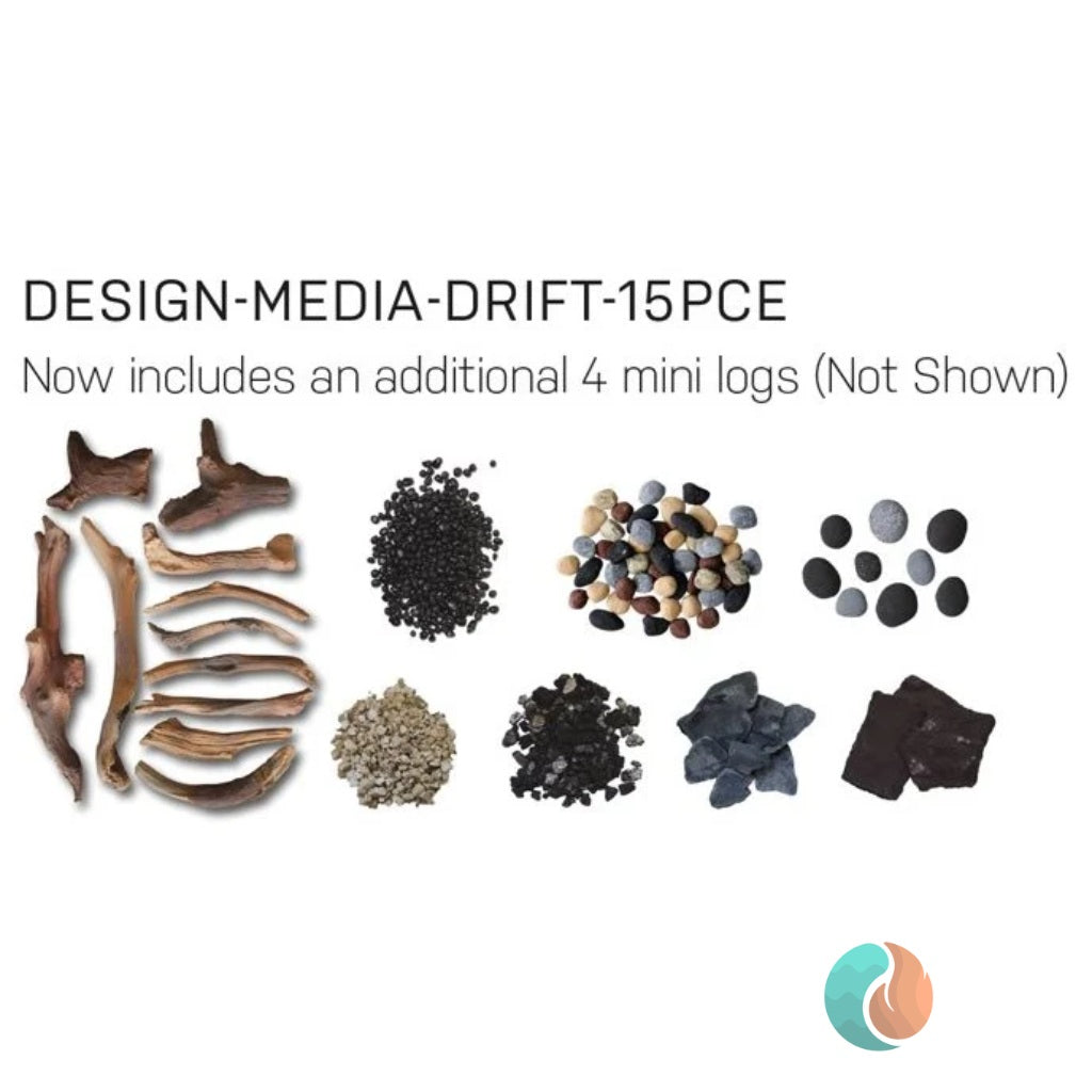 Amantii Driftwood Deluxe Media Kit, 15 Piece | DESIGN-MEDIA-15PCE