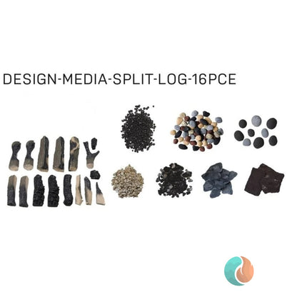 Amantii Split Log Deluxe Media Kit, 16 Piece | DESIGN-MEDIA-SPLITLOG-16PCE