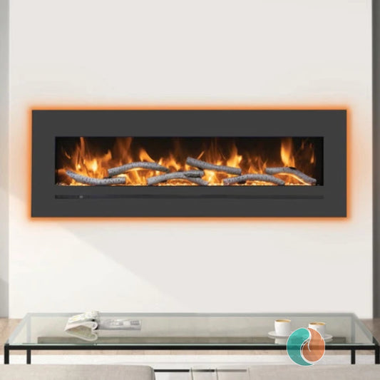 Amantii Wall Mount & Flush Mount Electric Fireplace, 60" | WM-FML-60-6623-STL
