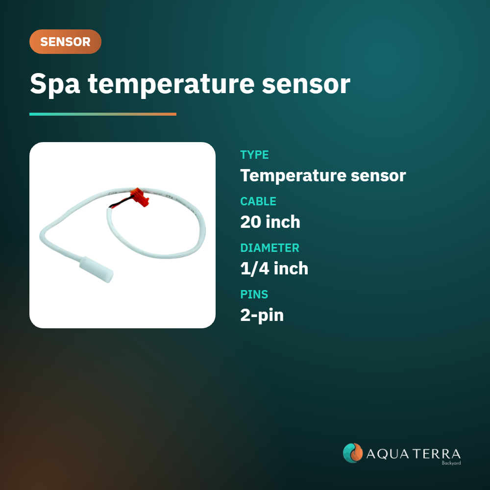 ACC 11-SENSOR-24 spa temperature sensor at a glance: 1/4 inch diameter, 20 inch cable, 2-pin