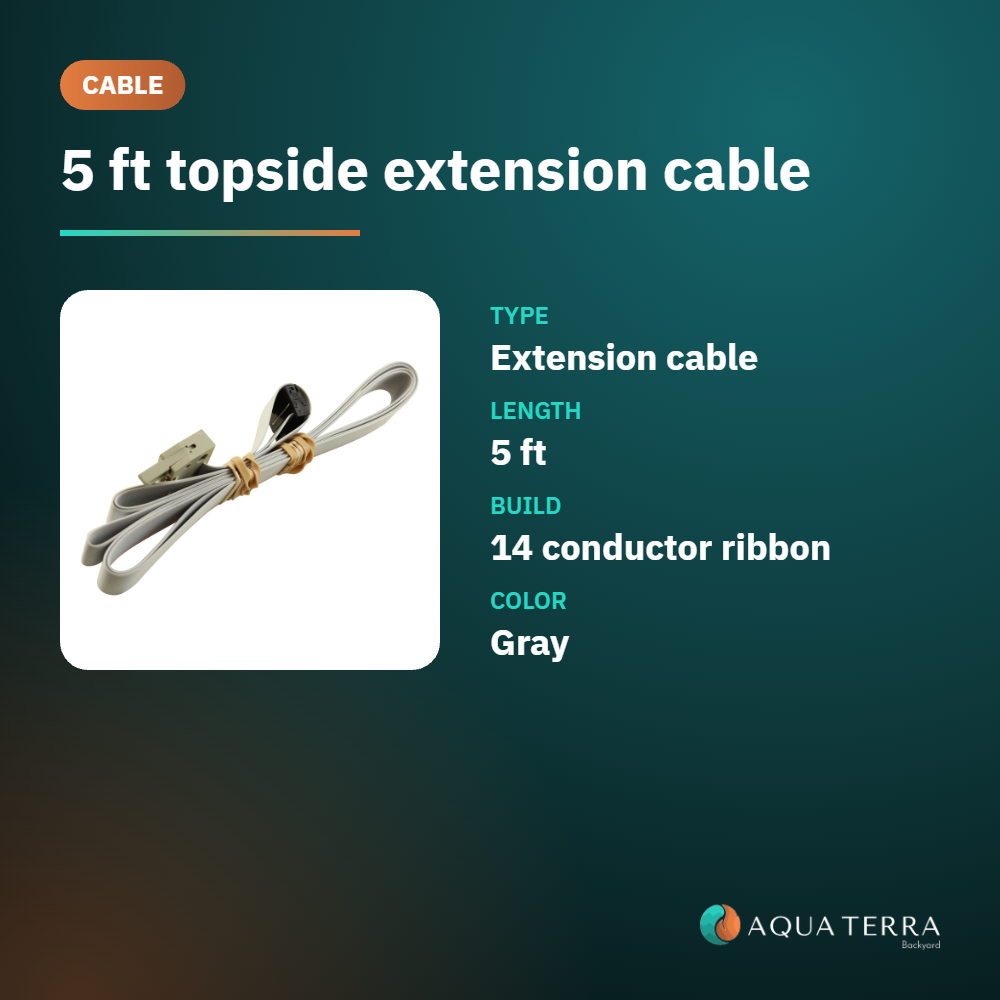 ACC 11-XT14-5 spa topside extension cable at a glance: 5 ft, 14 conductor, flat ribbon, gray
