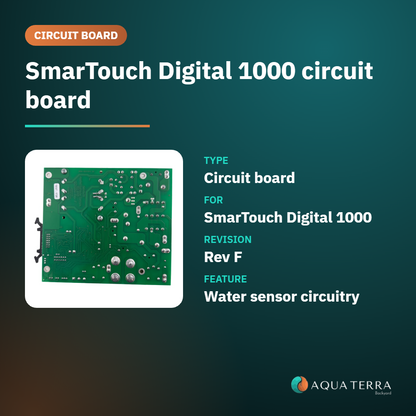 ACC 300-1000-F SmarTouch Digital 1000 circuit board at a glance: Rev F, water sensor circuitry
