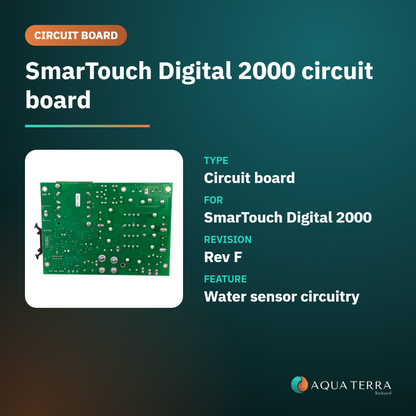ACC 300-2000-F SmarTouch Digital 2000 circuit board at a glance: Rev F, water sensor circuitry