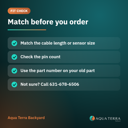 ACC spa temperature and hi limit sensor fit check card for matching sensor and cable before ordering