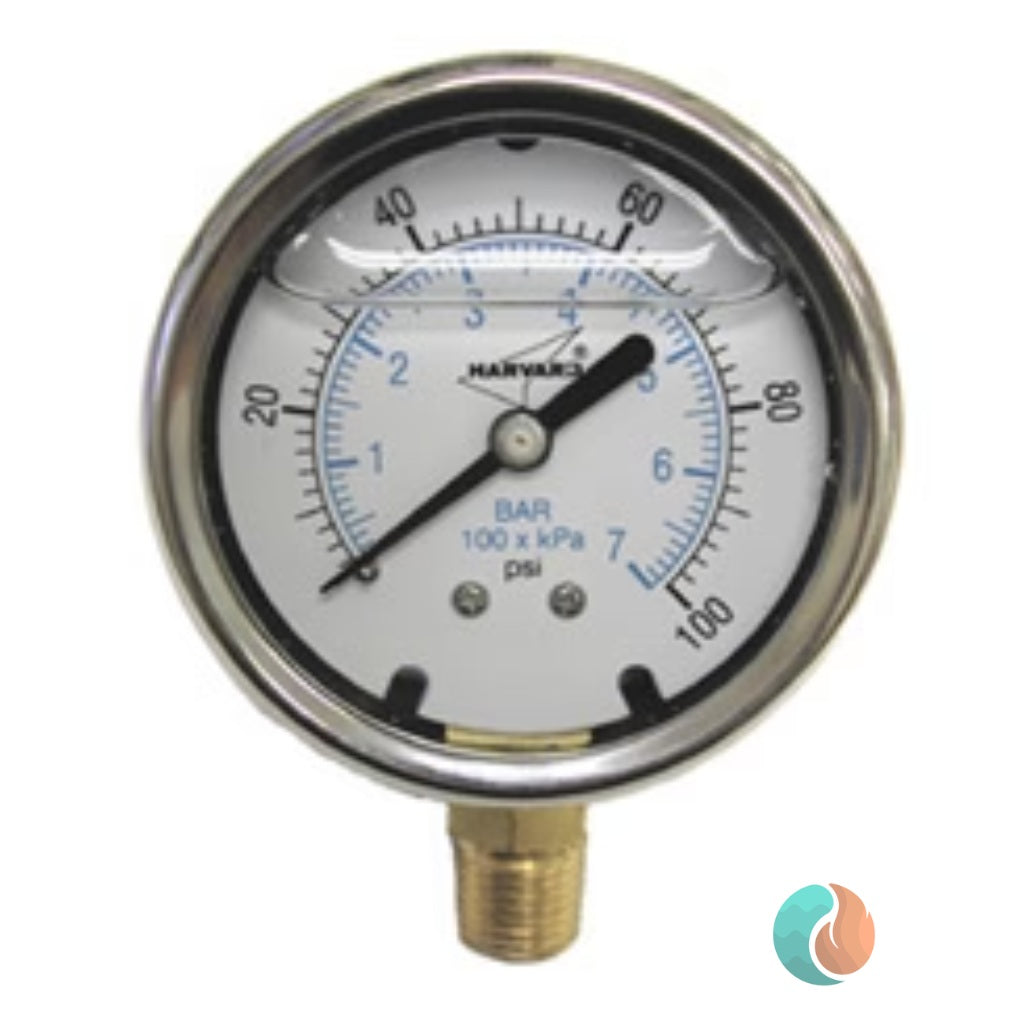 American Granby Liquid Vacuum Gauge, 0-30 | ILVG3025-4L