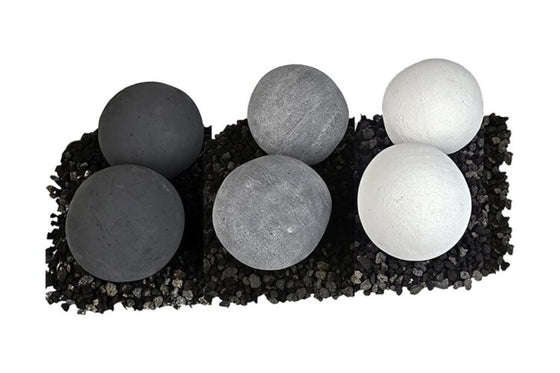 Athena 6 inch cannonballs, a group of large round accent balls for a fire feature, CB6-4 series
