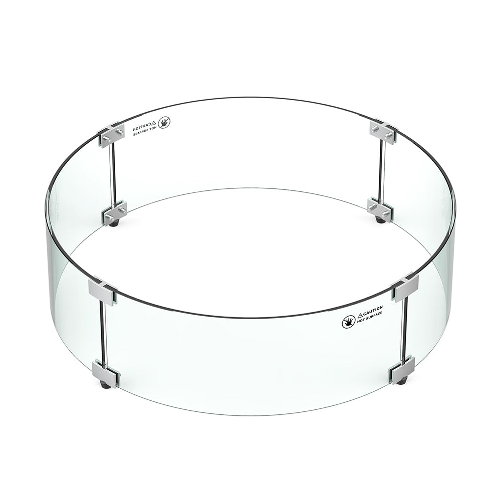 Athena round clear glass wind guard with metal clips, model GWG-R19