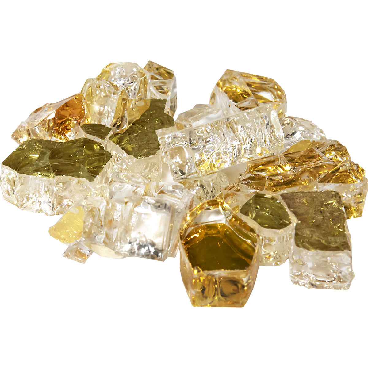 Athena 1/2 inch reflective fire glass in Amber Diamond, model RFG-10-AG