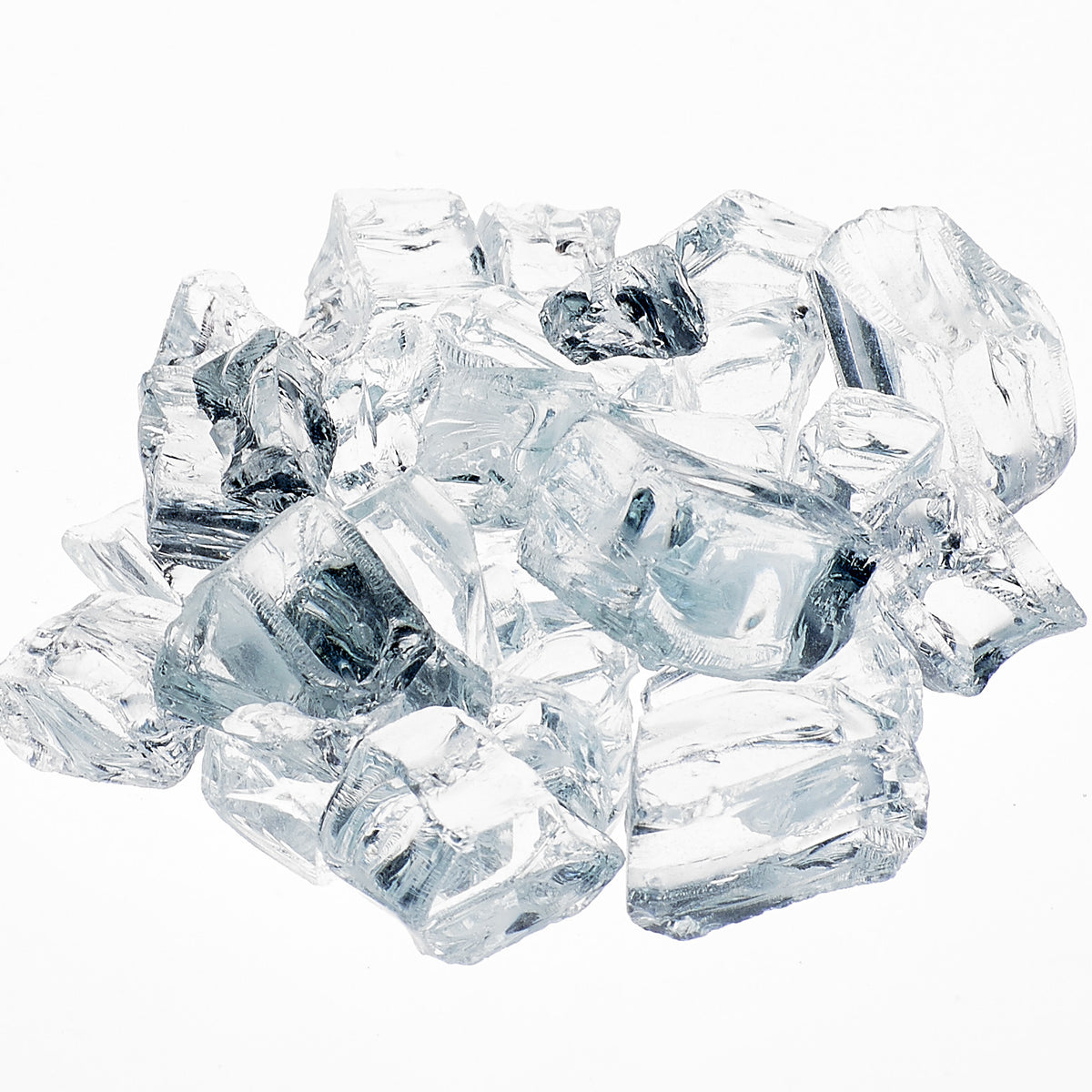 Athena 1/2 inch reflective fire glass in Krystallo Diamond, model RFG-10-KD