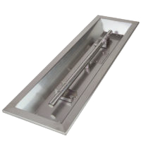 Athena stainless steel drop-in linear pan with T-burner for gas fire features, DIP-LN series