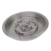 Athena stainless steel drop-in round pan with fire ring burner for gas fire pits, DIP-RD series