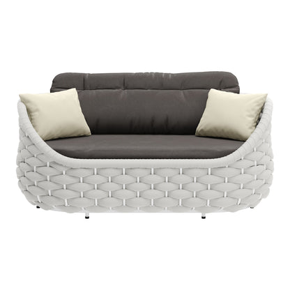 Coral Reef Outdoor Patio Loveseat, Gray