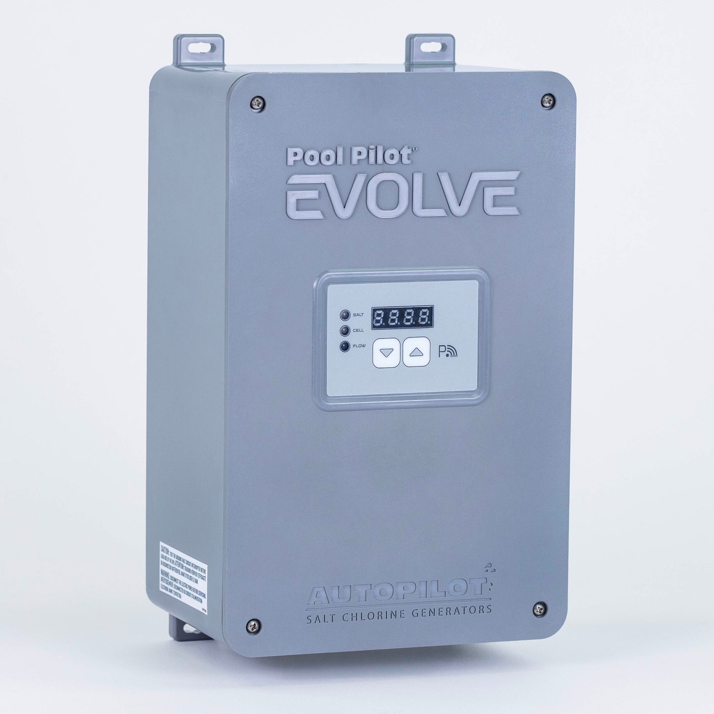 AutoPilot Pool Pilot Evolve salt chlorine generator power center side view with ventilation ports
