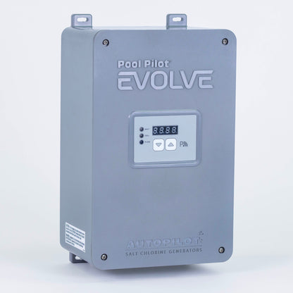 AutoPilot Pool Pilot Evolve salt chlorine generator power center side view with ventilation ports