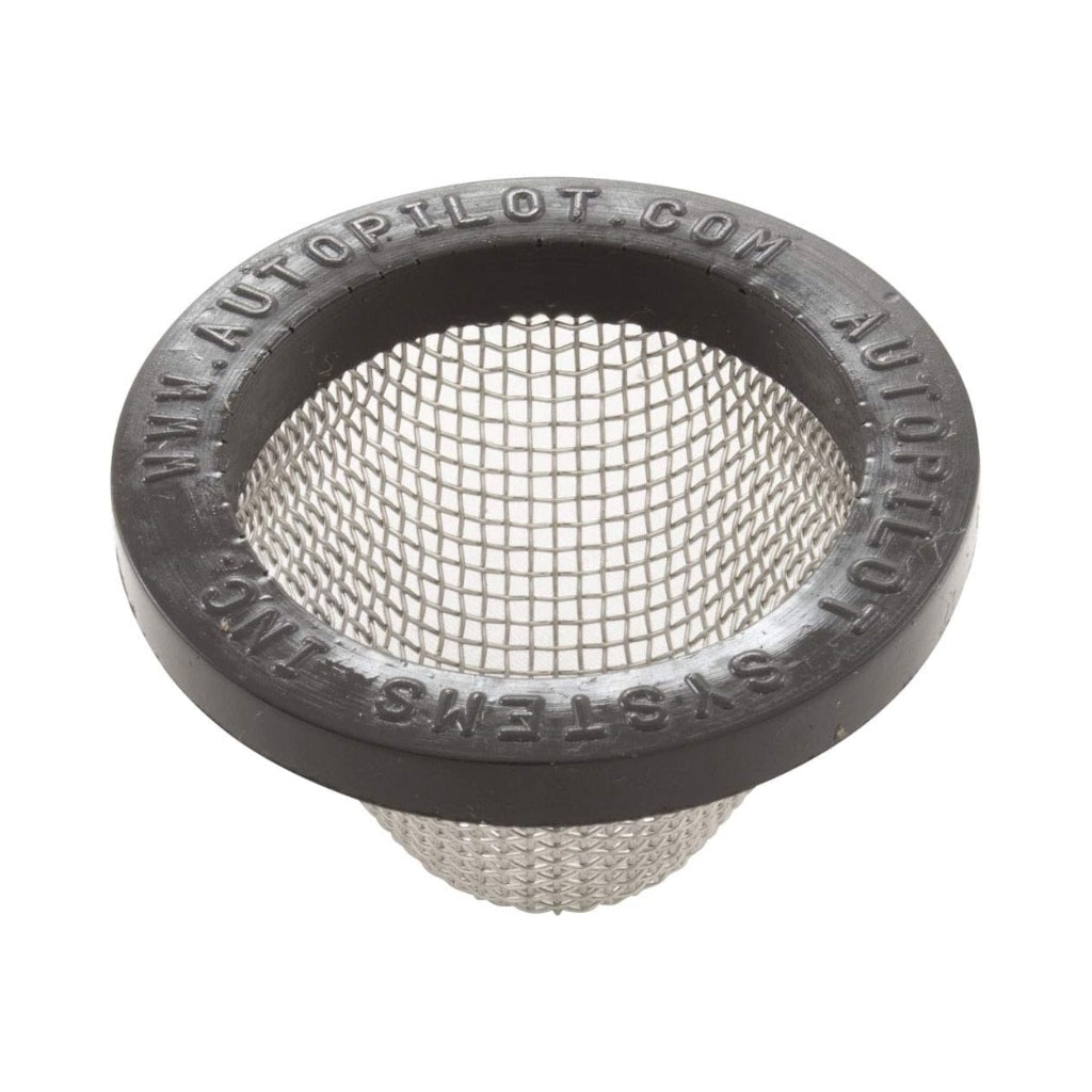 AutoPilot salt system intake screen with stainless steel mesh and black retaining ring