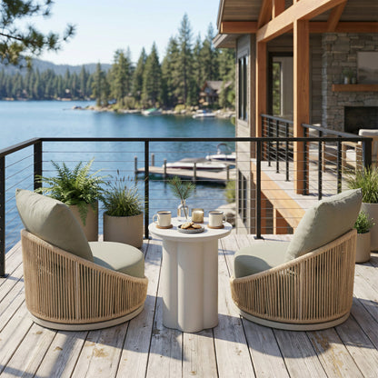 Kogur Outdoor Patio Side Table, White