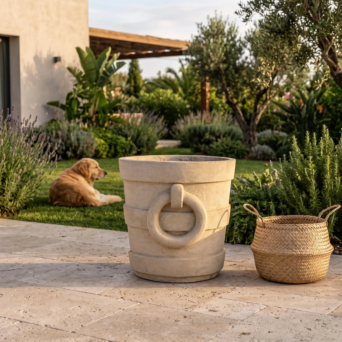 Anderson Teak Aztec Round Large Planter