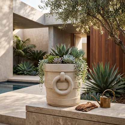 Anderson Teak Aztec Round Medium Planter