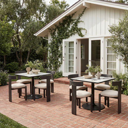 Tiana Outdoor Patio Dining Chair, Black & Beige