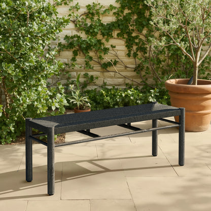 Iska Outdoor Patio Bench, Black