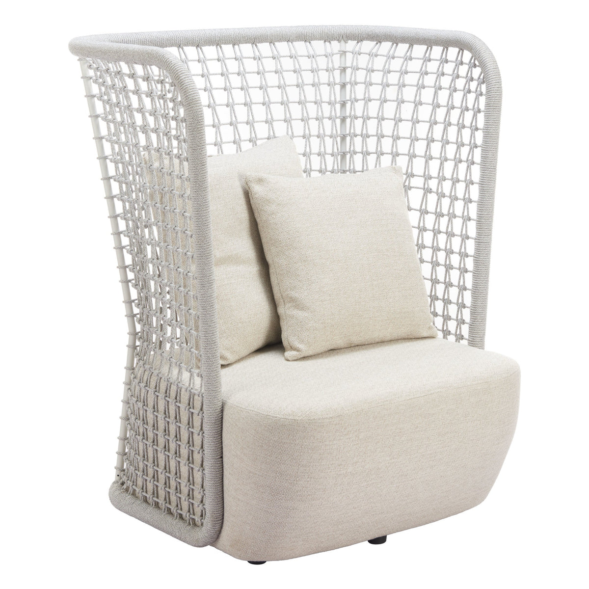 Hudu Outdoor Patio Accent Chair, Beige