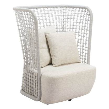 Hudu Outdoor Patio Accent Chair, Beige
