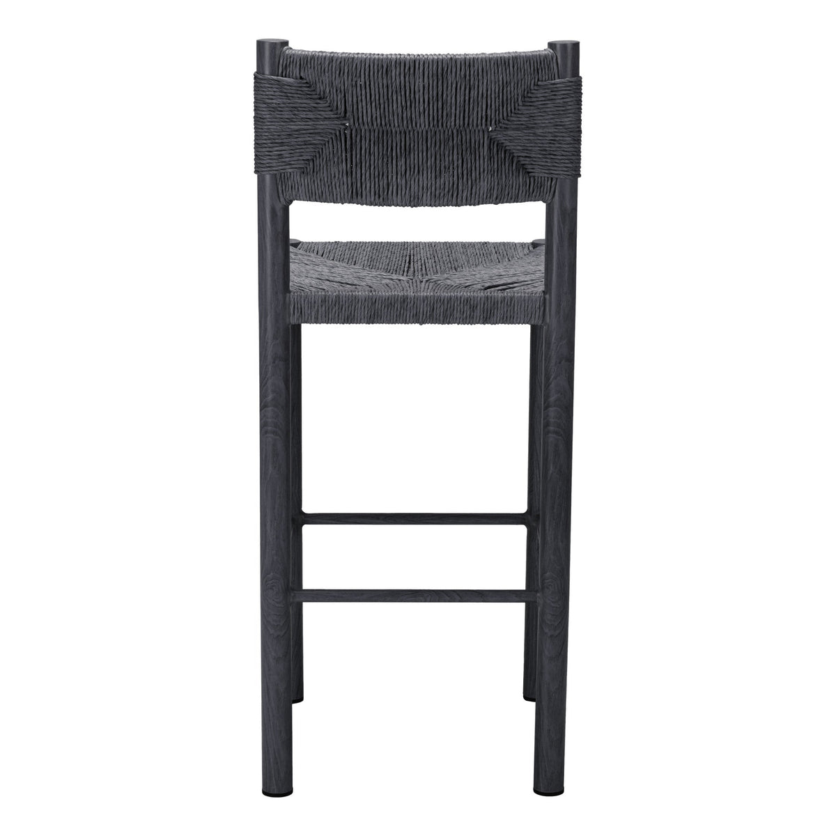 Iska Outdoor Patio Barstool, Set of 2, Black