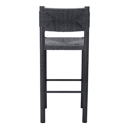 Iska Outdoor Patio Barstool, Set of 2, Black
